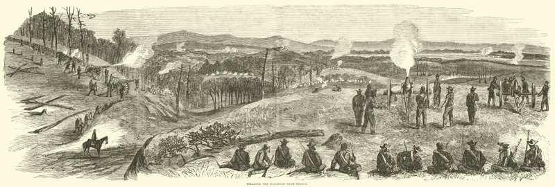 Bombardement du chemin de fer près de Resaca, mai 1864 - American School