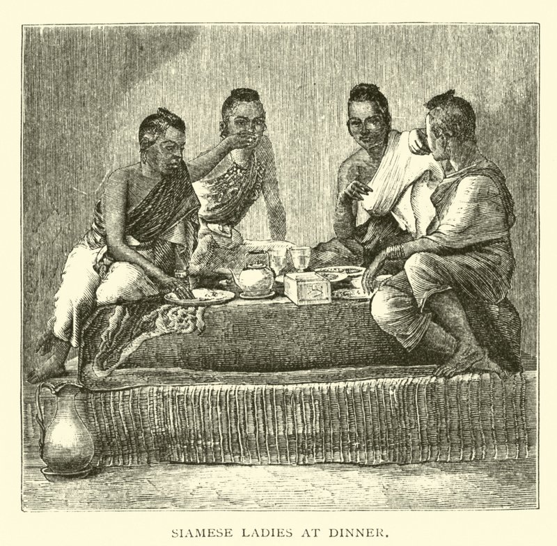 Dames siamoises au dîner - American School