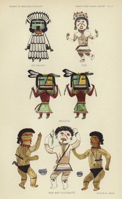 Sio Calako, Woe, Helilulu, Woe et Tcutckutu (lithographie couleur) - American School
