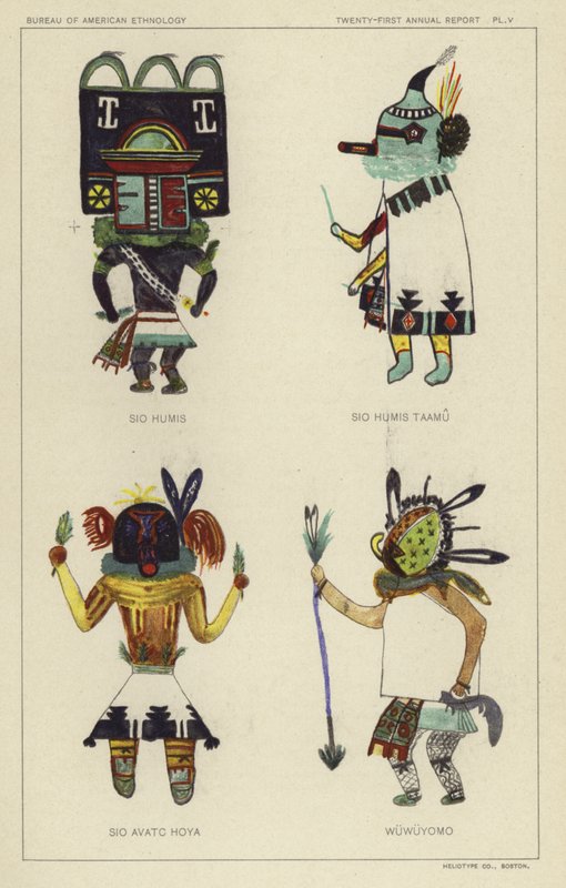 Sio Humis, Sio Humis Taamu, Sio Avatc Hoya, Wuwuyomo (lithographie couleur) - American School