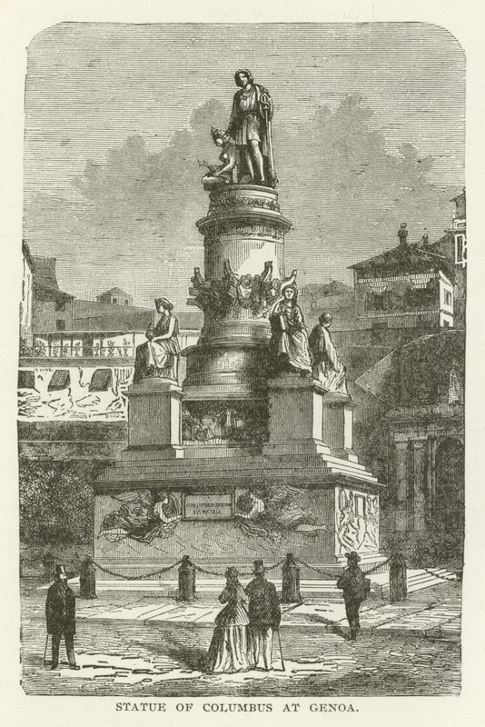 Statue de Christophe Colomb à Gênes - American School