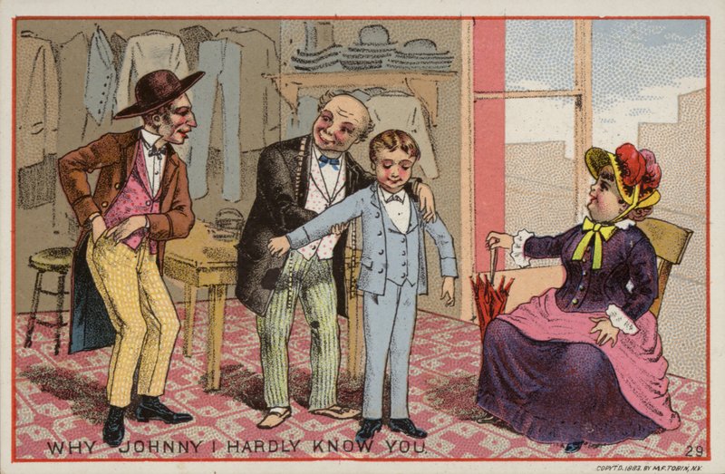 Tailleur mesurant un garçon pour un costume - American School
