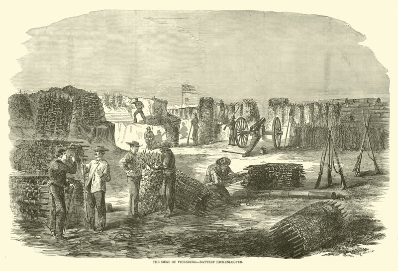 Le siège de Vicksburg, batterie Hickenlooper, juin 1863 - American School