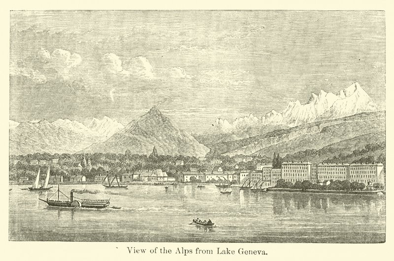 Vue des Alpes depuis le lac Léman - American School