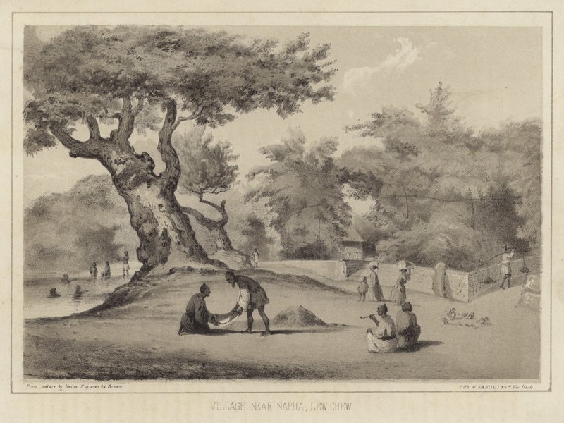Village près de Napha, Lew Chew (îles Ryukyu) - American School