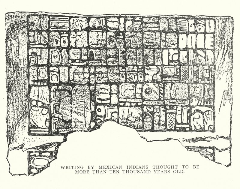Écriture par les Indiens mexicains datant de plus de 10 000 ans (lithographie) - American School