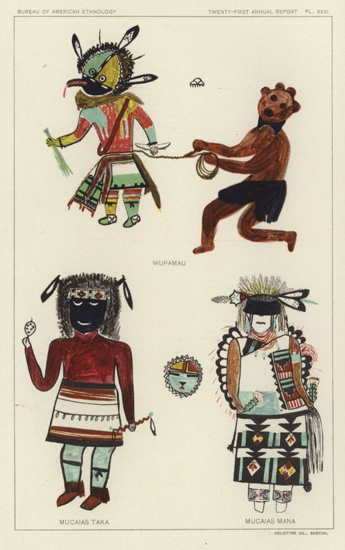 Wupamau, Mucaias Taka, Mucaias Mana (lithographie couleur) - American School