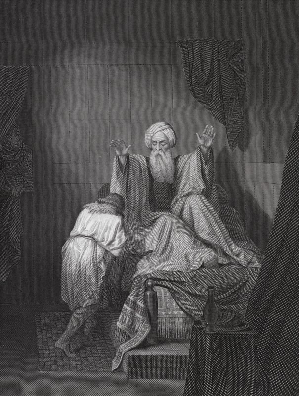 Isaac bénissant Jacob (gravure) - Ange Louis (1815 72) (after) Janet