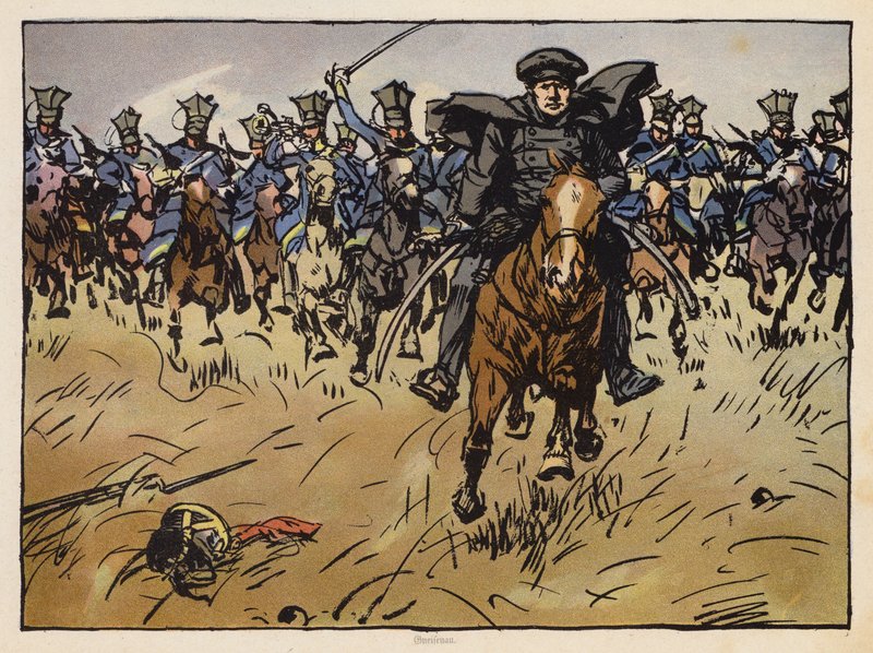 Le maréchal prussien Gneisenau menant une charge de cavalerie - Angelo Jank