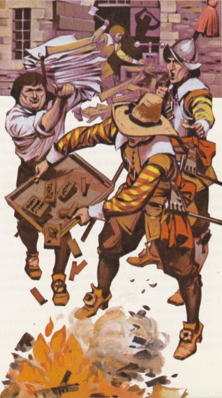 Oliver Cromwells censure (lithographie couleur) - Angus McBride