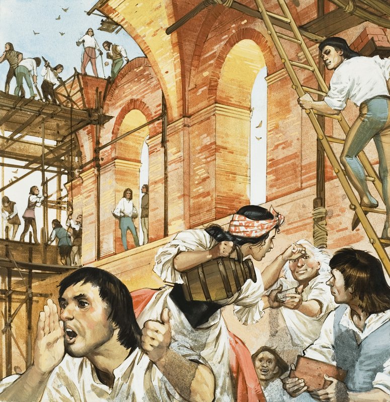 Les travaux de construction du pape Sixte - Angus McBride