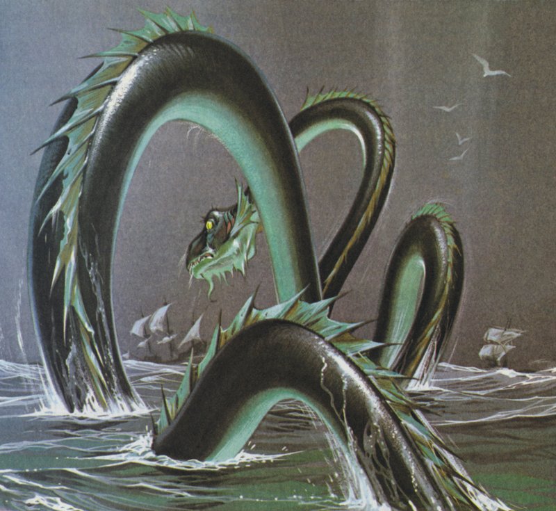 Serpents de mer (lithographie couleur) - Angus McBride