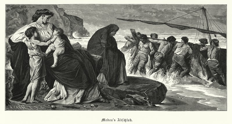 Adieux de Médée : scène de la tragédie grecque antique Médée d