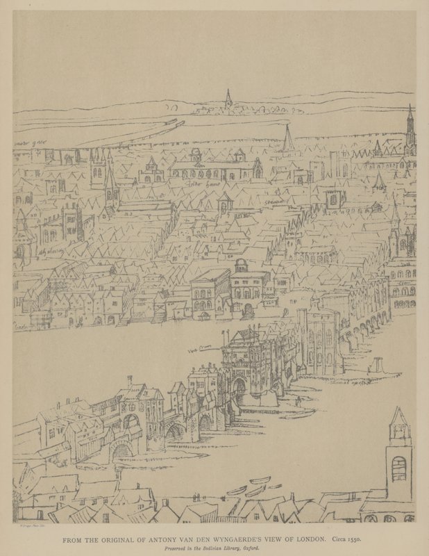 Vue de Londres, vers 1550 - Anthonis van den Wyngaerde