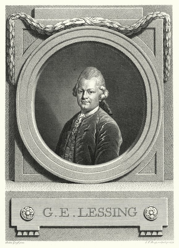 Gotthold Ephraim Lessing, philosophe, écrivain et dramaturge des Lumières allemandes (gravure) - Anton (after) Graff