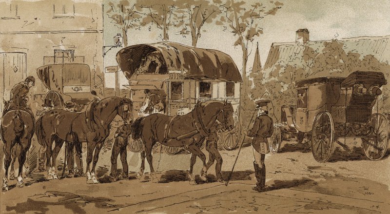 Voiture postale, voiture du service de courrier royal néerlandais et carrosse, Pays-Bas, XIXe siècle - Armand Jean Heins