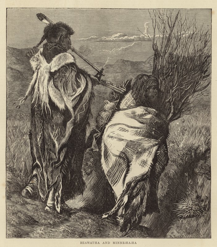 Hiawatha et Minne-Ha-Ha (gravure) - Arthur Boyd (after) Houghton