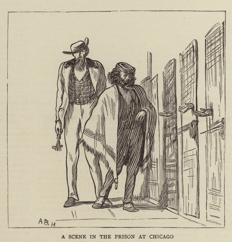 Une scène dans la prison de Chicago - Arthur Boyd Houghton