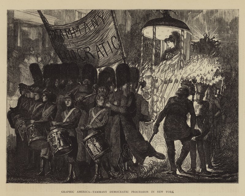 Graphic America, procession démocratique de Tammany à New York - Arthur Boyd Houghton