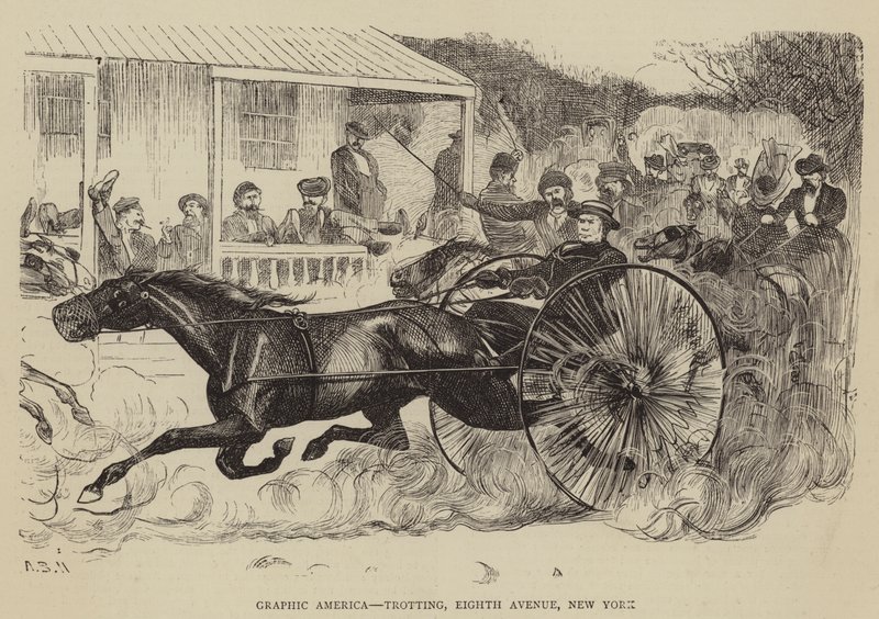 Amérique graphique, Trotting, Huitième Avenue, New York - Arthur Boyd Houghton