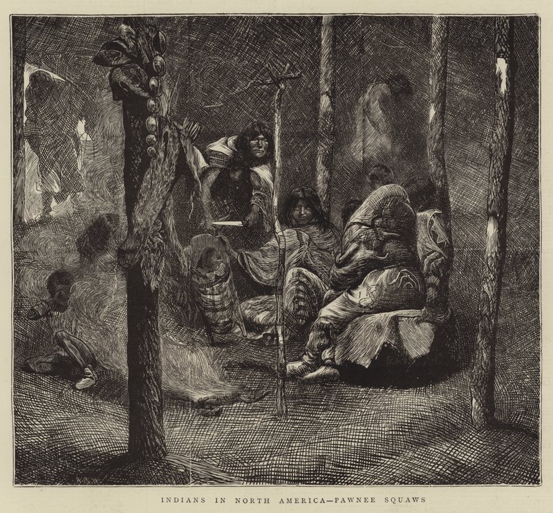 Indiens en Amérique du Nord, femmes Pawnee - Arthur Boyd Houghton