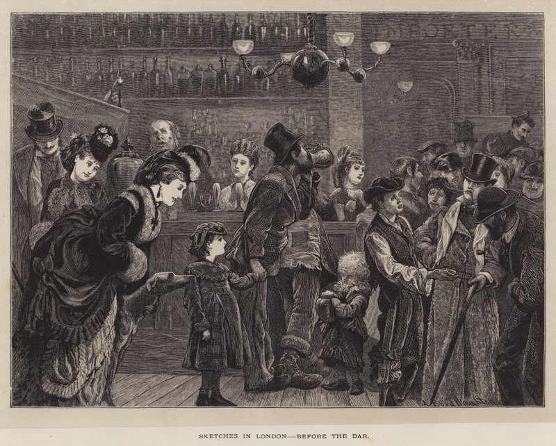 Croquis à Londres, devant le bar - Arthur Boyd Houghton