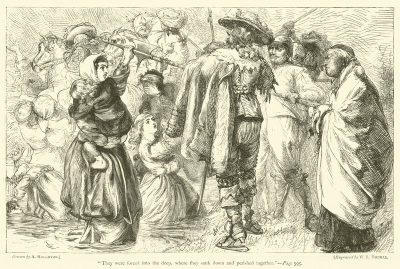 Ils furent forcés dans les profondeurs, où ils sombrèrent et périrent ensemble - Arthur Boyd Houghton