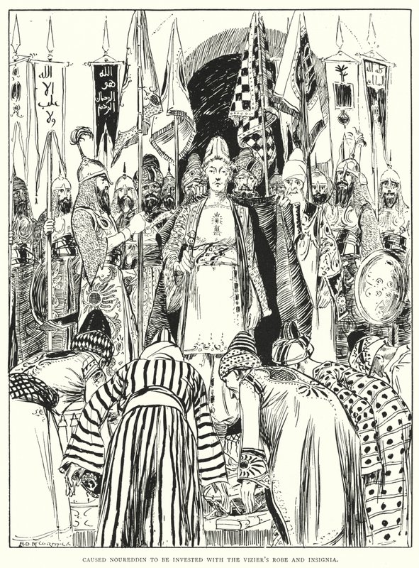A fait investir Noureddin de la robe et des insignes de vizir - Arthur David McCormick