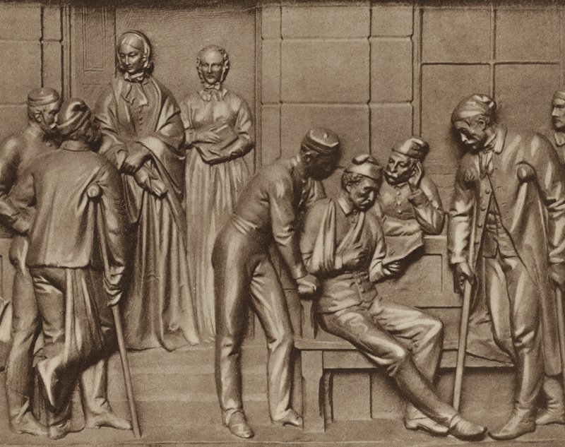 Florence Nightingale visitant des patients, secours à l