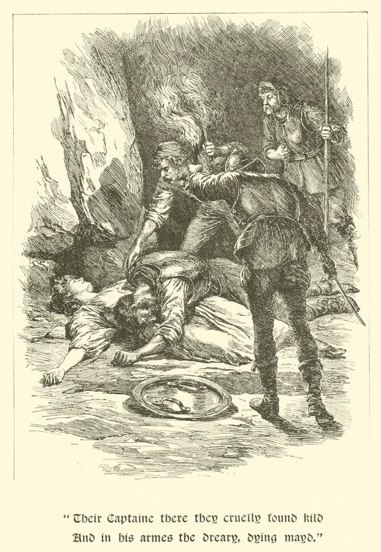 Sir Calidore, chevalier de la courtoisie, dans la tanière des brigands (gravure) - Arthur George Walker