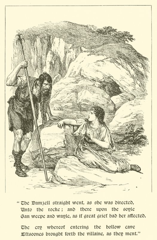 Les aventures de Sir Artegall, à la tanière de la tromperie (gravure) - Arthur George Walker
