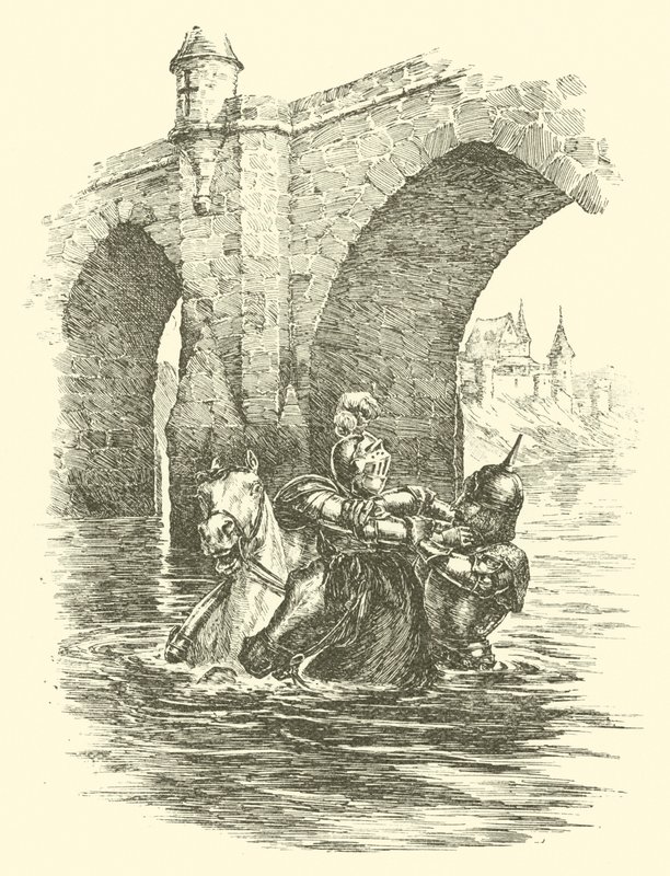 Les Aventures de Sir Artegall, Le Pont du Sarrasin (gravure) - Arthur George Walker