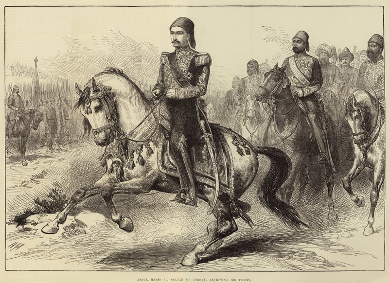 Abdul Hamid II, sultan de Turquie, passant en revue ses troupes - Arthur Hopkins