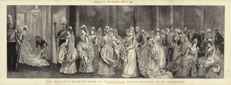 Salon de dessin de Sa Majesté au palais de Buckingham, en attente de présentation - Arthur Hopkins