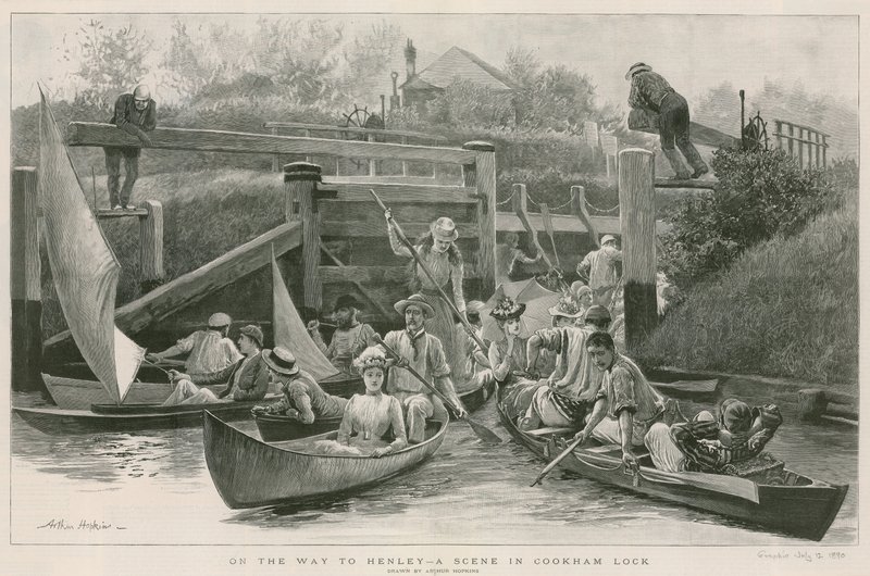 En route pour Henley - une scène à Cookham Lock - Arthur Hopkins