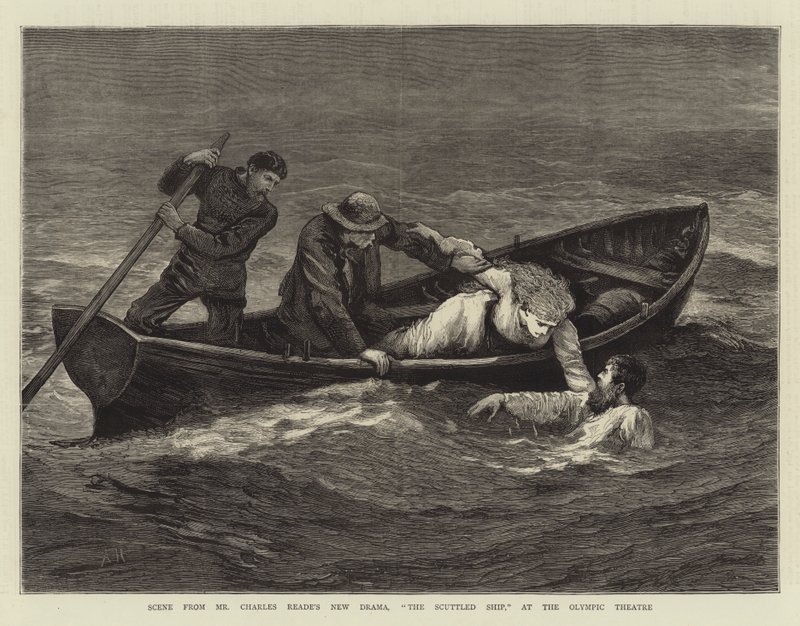 Scène de la nouvelle pièce de M. Charles Reade, Le Navire Sabordé, au Théâtre Olympique - Arthur Hopkins