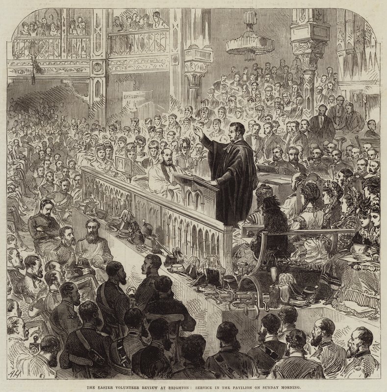 La Revue des volontaires de Pâques à Brighton, service dans le pavillon le dimanche matin - Arthur Hopkins