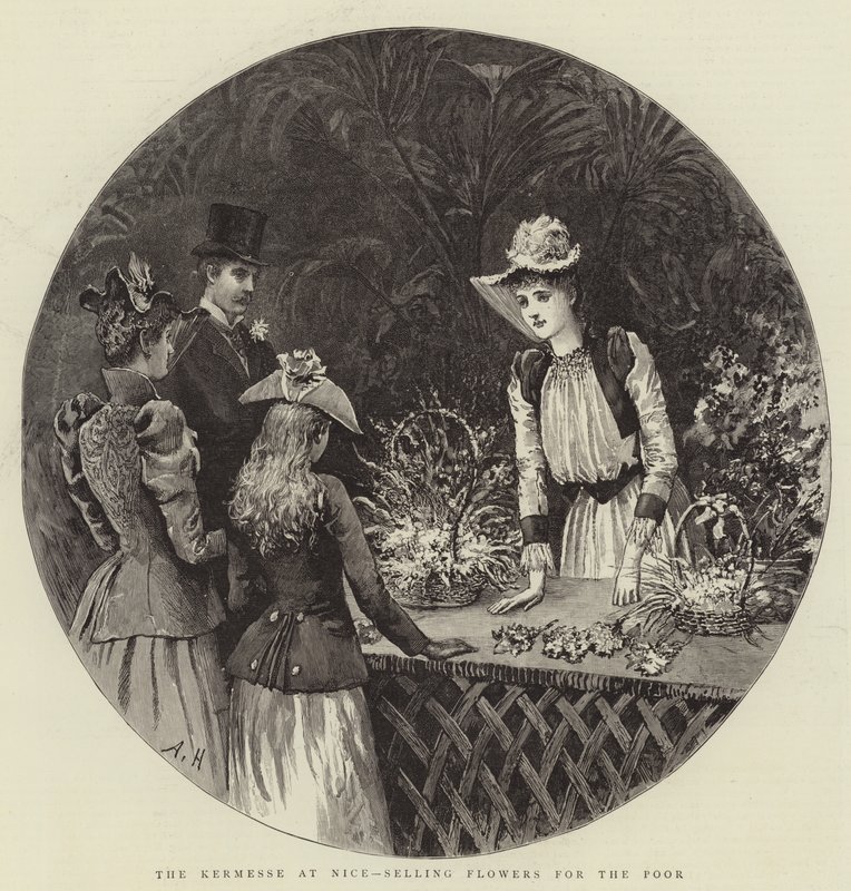 La Kermesse à Nice, vente de fleurs pour les pauvres - Arthur Hopkins