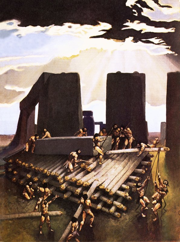 La construction de Stonehenge, imaginée en 1978 - Arthur Ranson