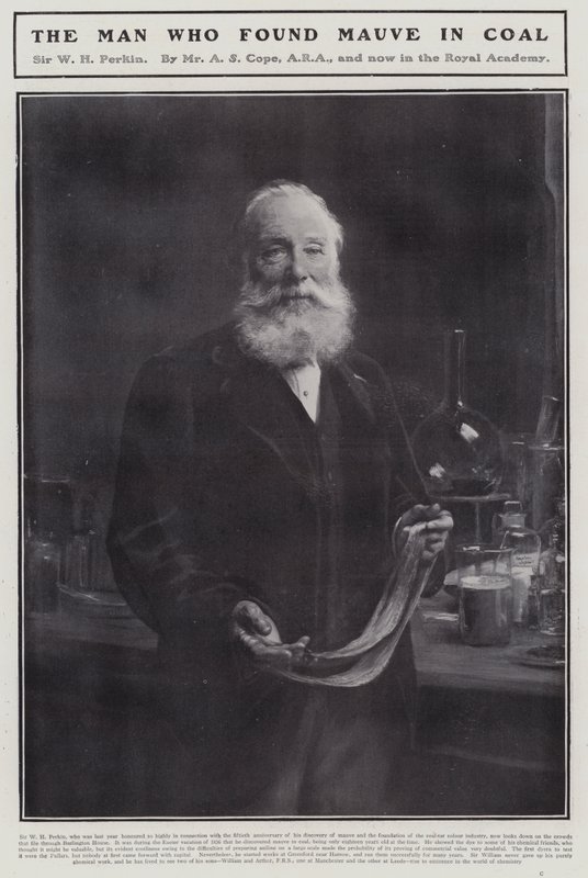 William Henry Perkin, chimiste anglais qui a découvert la première teinture organique synthétique, la mauvéine - Arthur Stockdale Cope