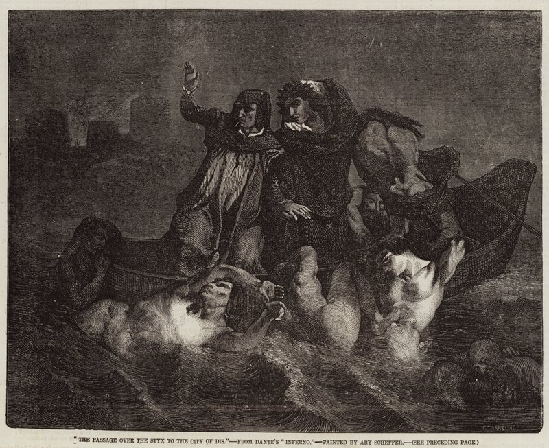 Le passage sur le Styx vers la ville de Dis - Ary Scheffer