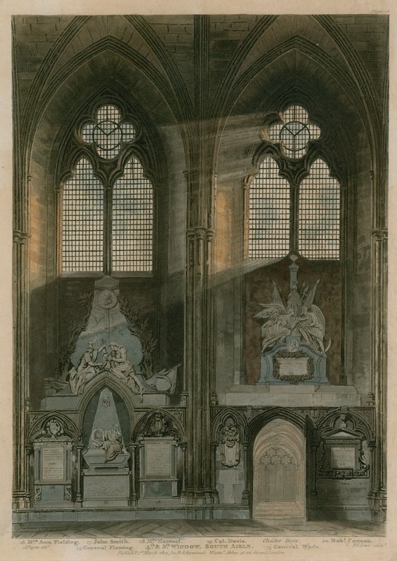 Quatrième et cinquième fenêtre, allée sud, Abbaye de Westminster, Londres - Augustus Charles Pugin