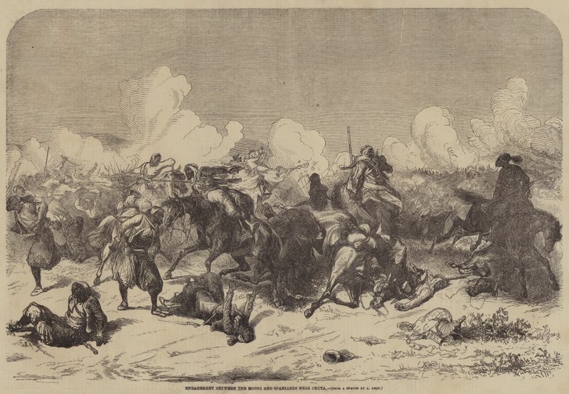 Engagement entre les Maures et les Espagnols près de Ceuta - Augustus J. Beck