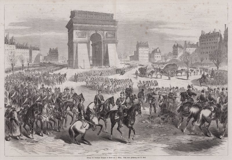Troupes allemandes entrant à Paris après la fin de la guerre franco-prussienne - Augustus J. Beck