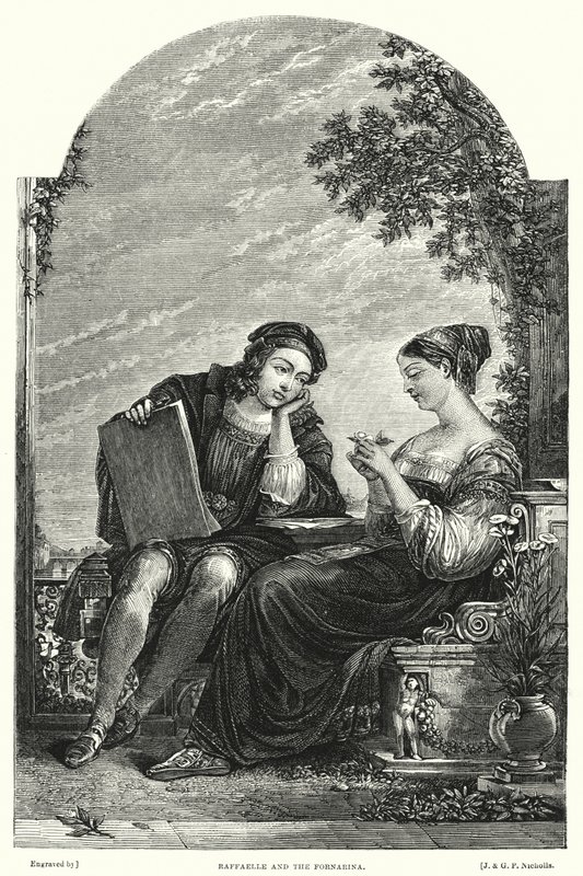 Raffaelle et la Fornarina (gravure) - Augustus Wall (after) Callcott