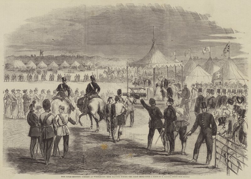 Le concours de tir à la carabine à Wimbledon, Sa Majesté tirant le premier coup - B. Clayton