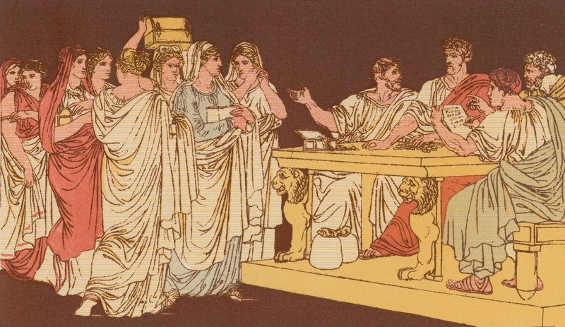Dames romaines apportant leurs ornements - Bartolomeo Pinelli