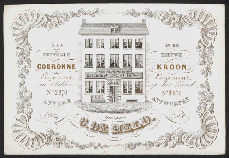 La Nouvelle Couronne, De Nieuwe Kroon, Anvers, Antwerp (gravure) - Belgian School