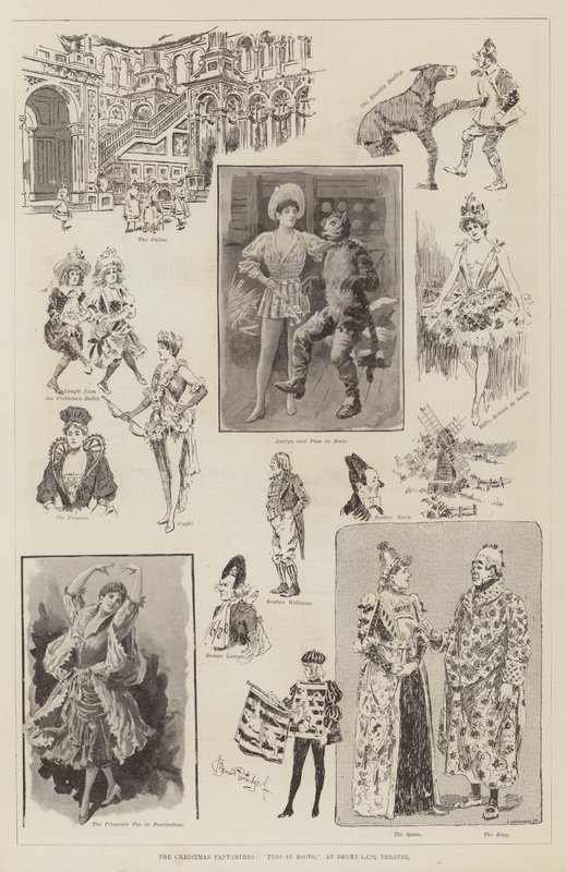 Les pantomimes de Noël, Le Chat Botté, au théâtre de Drury-Lane - Bernard Partridge