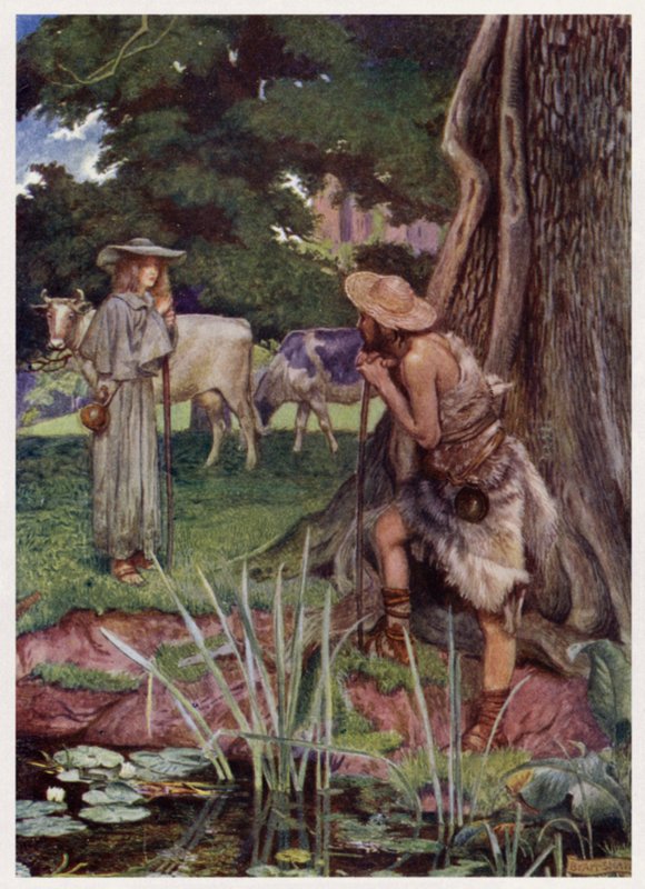 "Vers la ville de Walsingham / Le chemin est difficile à parcourir" - Byam (after) Shaw
